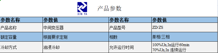 ZD/ZS中间变压器 参数图 1
