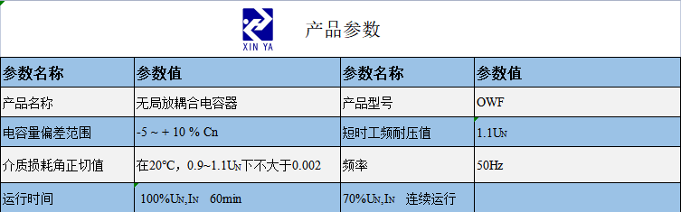 OWF无局放耦合电容器 参数图 1