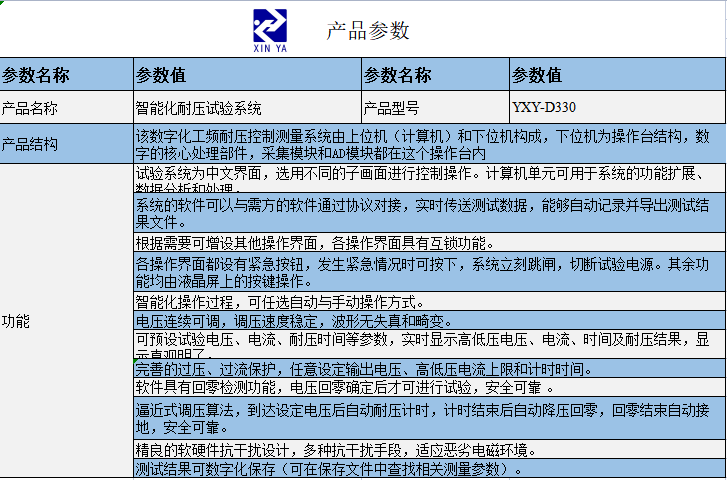 YXY-D330智能化耐压试验控制台 参数图 1
