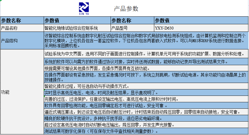 YXY-D630智能化绝缘试验综合控制系统 参数图 1